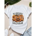thumbnail image 1 of Halloween Pumpkin Tee Only Here For Pumpkins Saying T Shirt Fall Graphic Tees Tops Autumn Party White S-5XL, 1 of 4
