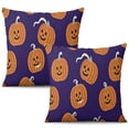thumbnail image 1 of Halloween Pumpkin Throw Pillow Cases Evil Pumpkin Pillow Cover Sofa Bed Throw Cushion Cover for Living Room Decoration,18x18 Inch (2Pcs), 1 of 6