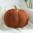 thumbnail image 1 of Halloween Pumpkin Throw Pillow Stuffed Pumpkin Plush Toy Sofa Pillow Ornament for Halloween Home Decor(Brown), 1 of 8