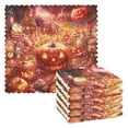 thumbnail image 1 of Halloween Pumpkin Town Kitchen Cloth Dish Towels for Drying Washing Absorbent Dish Rags Reusable soft kitchen dishcloth set 6 Pack, 1 of 9