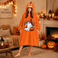 thumbnail image 1 of Halloween Pumpkin Wearable Blanket Hoodie, Hooded Wearable Blanket Poncho for Adults, Cozy Oversized Plush Blanket Wrap for Home Lounge Couch Relaxing, Halloween Gift for Family, 1 of 6