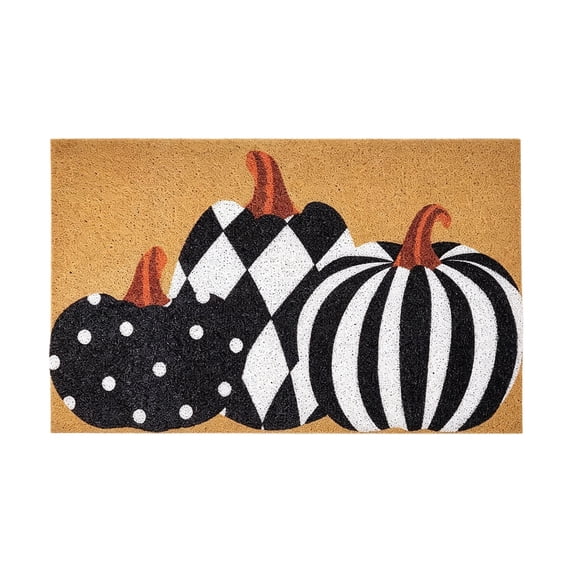 Halloween Pumpkin Welcome Door Mat, Funny Durable Non Slip Decorative Rugs for Bathroom Bedroom Kitchen Front Door