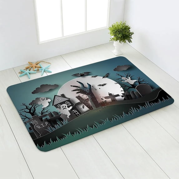 Halloween Pumpkin Welcome Fall Print Personalized Doormat Baby Bedroom Carpet Bedroom Kitchen Door Decorative None-slip Doormat