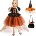 thumbnail image 1 of Halloween Pumpkin Witch Costume for Girls Kid Cosplay Tulle Dress, 1 of 6