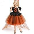 thumbnail image 1 of Halloween Pumpkin Witch Costume for Girls Kid Cosplay Tulle Dress, 1 of 6