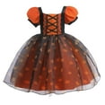 thumbnail image 1 of Halloween Pumpkin Witch Costume for Girls Kid Cosplay Tulle Dress, 1 of 6