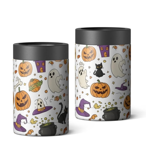 Halloween Pumpkin Witchhat Can Cooler 1 Pack, Vacuum Insulated Thermal ...