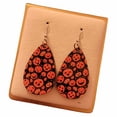 thumbnail image 1 of Halloween Pumpkin Wooden Teardrop Earrings, 1 of 2
