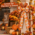 thumbnail image 1 of Halloween Pumpkin Wreath Bow, Faux Ribbon Ornament, Thanksgiving Fall Door Decor, Large Velvet Bow for Wreath & Tree, Rustic Harvest Decoration Accent​, B, 1 of 7