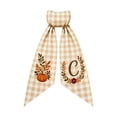thumbnail image 1 of Halloween Pumpkin Wreath Sash, Fall Front Door Decor Monogram Initial, Plaid Pumpkin Bow Decorative Tie for Wreath Garland Yard by Akmoler, 5.12" × 54.33", 1 of 6