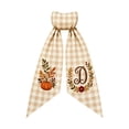 thumbnail image 1 of Halloween Pumpkin Wreath Sash, Fall Front Door Decor Monogram Initial, Plaid Pumpkin Bow Decorative Tie for Wreath Garland Yard by Akmoler, 5.12" × 54.33", 1 of 7