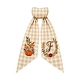 thumbnail image 1 of Halloween Pumpkin Wreath Sash, Fall Front Door Decor Monogram Initial, Plaid Pumpkin Bow Decorative Tie for Wreath Garland Yard by Akmoler, 5.12" × 54.33", 1 of 6