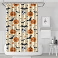 thumbnail image 1 of Halloween Pumpkins Bats Skulls and Spiders Shower Curtain 72"x72" ,Bathroom Decorative Shower Curtains Set with 12 Hooks,Modern Waterproof Washable Shower Curtain, 1 of 6