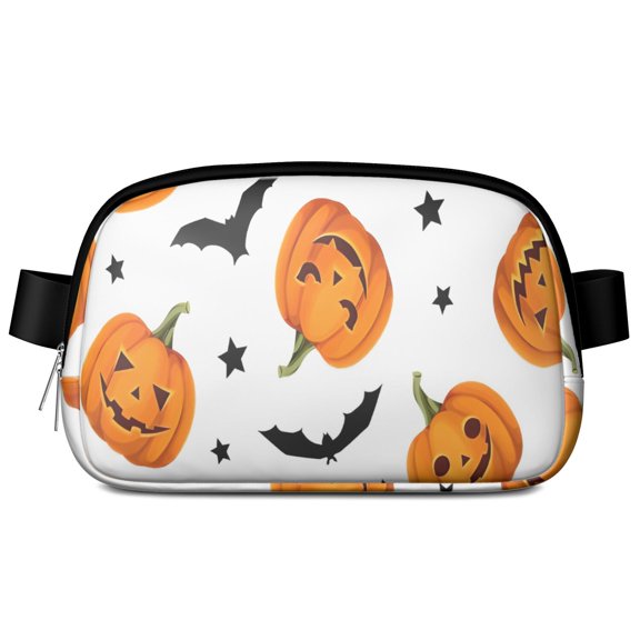 Halloween Pumpkins Bats and Stars Cute Fanny Packs for Women,Travel Waterproof Crossbody Fanny Bags Waist Purse for Women Anti Theft Adjustable Strap for Running Travel Cycling