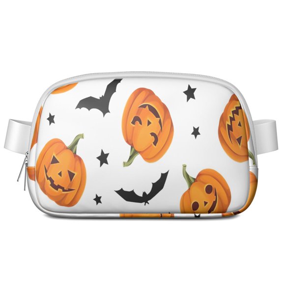Halloween Pumpkins Bats and Stars Cute Fanny Packs for Women,Travel Waterproof Crossbody Fanny Bags Waist Purse for Women Anti Theft Adjustable Strap for Running Travel Cycling