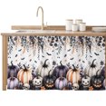thumbnail image 1 of Halloween Pumpkins Cabinet Curtains 28"x51" Sink Skirt for Bathroom Kitchen, Fall Horror Scary Skull Eucalyptus Leaves Self Stick Adhesive Under Desk Covers Tall Laundry Cabinet Storage Organizer, 1 of 8