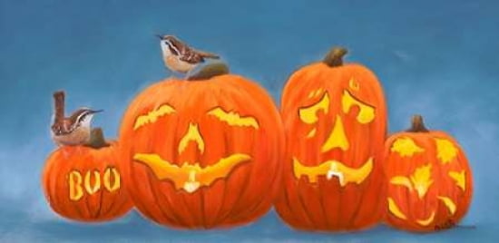 Halloween Pumpkins Canvas Art - Julie Peterson (24 x 48)