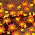 thumbnail image 1 of Halloween Pumpkins Garland Lights Fall Decorations, Length 118.11 in, Larger Maple Leave String Light, 30 LED Fall Lights Battery Operated Indoor Home Outdoor Halloween Decor, 1 of 6