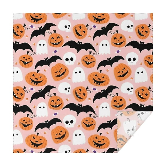 Halloween Pumpkins Ghosts Skulls and Bats Square Tablecloth,Waterproof Square Table Cover,Wipeable Spillproof Washable Table Cover for Home Kitchen Party Decor 42"X42"(107x107cm)