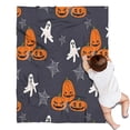 thumbnail image 1 of Halloween Pumpkins Ghosts and Spider Webs Blanket,Comfortable Soft Lamb Wool Throw Blanket,All Season,Warm Lightweight Blankets for Sofa Bed Couch Living Room Chair,30"x40", 1 of 4
