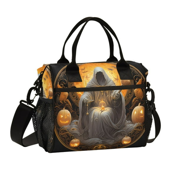 Halloween Pumpkins Person Cooler Bag Lunch Bag Soft Cooler Cooling Tote Insulated Lunch Box for Adult Men Women