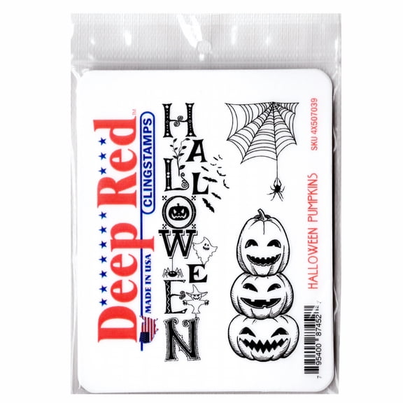Halloween Pumpkins Rubber Cling Stamp