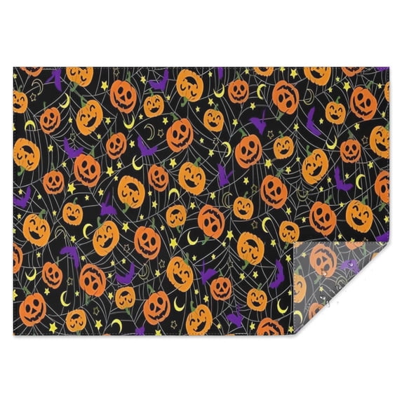 Halloween Pumpkins and Spider Webs Rectangle Tablecloth 60"x84",Waterproof Polyester Rectangle Table Cloth, Wipeable Spillproof Polyester Tablecloth for Dining, Camping, Indoor and Outdoor