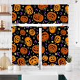 thumbnail image 1 of Halloween Pumpkins Window Curtains Set with Valance 3pcs Jack Orange Lantern Kitchen Curtains Sets Curtain Drape Short for Bathroom and Bedroom Living Room Window, 1 of 3