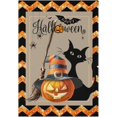 thumbnail image 1 of Halloween Pumpkins Witch Cat House Flag 28 x 40 Double Sided, Glitter Orange Striped Black Cat Yard Garden Flags Indoor Outdoor Banner for Fall Autumn Happy Halloween Day Party Home Decor, 1 of 5