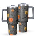 thumbnail image 1 of Halloween Pumpkins and Bats Tumbler with Handle and Lid,40oz Double Wall Vacuum Insulated Tumbler,Cups Gift for Women and Men, 1 of 7