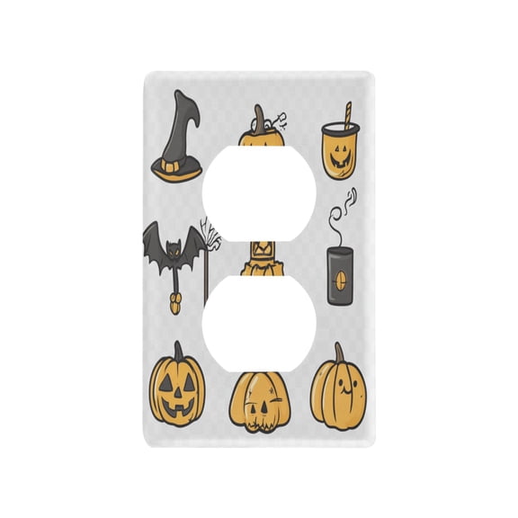 Halloween Pumpkins and Other Icons Light Switch Cover Switch Plate Outlet Cover Plug Cover for Electrical Outlet