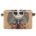 thumbnail image 1 of Halloween Pumpkins and Skull Skeleton Storage Basket Large Bin Laundry Boxes Toys Foldable Home Organizer Bag 14.2x10.2x8.3 Inches 1 PC, 1 of 8