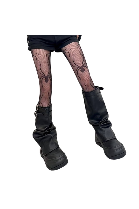 Halloween Punk Pantyhose Tights for Women Hollowout Spiderweb Pattern Fishnets Stockings Leggings for Cosplay
