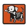 thumbnail image 1 of Halloween Puppy with Bone in Skeleton Costume Applique Multi-Color Embroidered Iron-On Patch - 2.5 Inch Small, 1 of 5