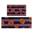 thumbnail image 1 of Halloween Purple and Black Striped Pumpkins Kitchen Rugs Sets Of 2,Anti Fatigue Kitchen Mat Rugs Non Slip Washable,Decorative Kitchen Floor Mats for Kitchen,Sink,Laundry,17"x30"+17"x47", 1 of 7