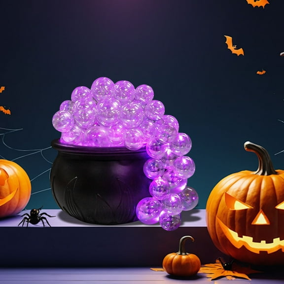 Halloween Purple Bubble Witch Jar Candy Container - Black Retro Witch Bucket for Party Desktop Decor, Spooky Theme Supplies (Eye-Catching Design, Durable Material)