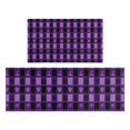 thumbnail image 1 of Halloween Purple Checkered Ghosts and Icons Kitchen Rugs Sets Of 2,Anti Fatigue Kitchen Mat Rugs Non Slip Washable,Decorative Kitchen Floor Mats for Kitchen,Sink,Laundry,17"x30"+17"x47", 1 of 7