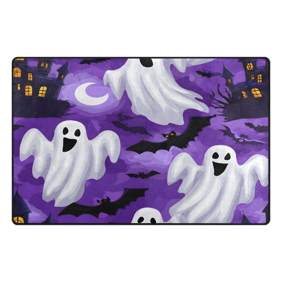 Halloween Purple Element Memory Foam Area Rug 31"x20" Non Slip, Absorbent, Fade Proof for Living Room, Bedroom, Office