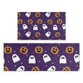 thumbnail image 1 of Halloween Purple Ghosts and Pumpkins Kitchen Rugs Sets Of 2,Anti Fatigue Kitchen Mat Rugs Non Slip Washable,Decorative Kitchen Floor Mats for Kitchen,Sink,Laundry,17"x30"+17"x47", 1 of 7