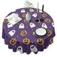 thumbnail image 1 of Halloween Ghost Pumpkin Pattern Round Tablecloth 60"x60",Wrinkle Wipeable Table Cloth for Kitchen Dining Room Picnic Patio Party, 1 of 6