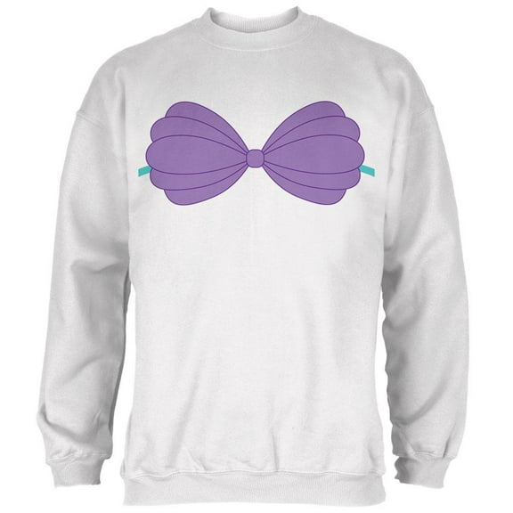 Halloween Purple Shell Bra Costume Mens Sweatshirt White LG