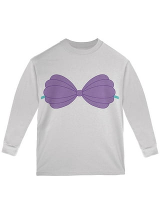 Halloween Purple Shell Bra Junior Boxy Crop Top T Shirt 