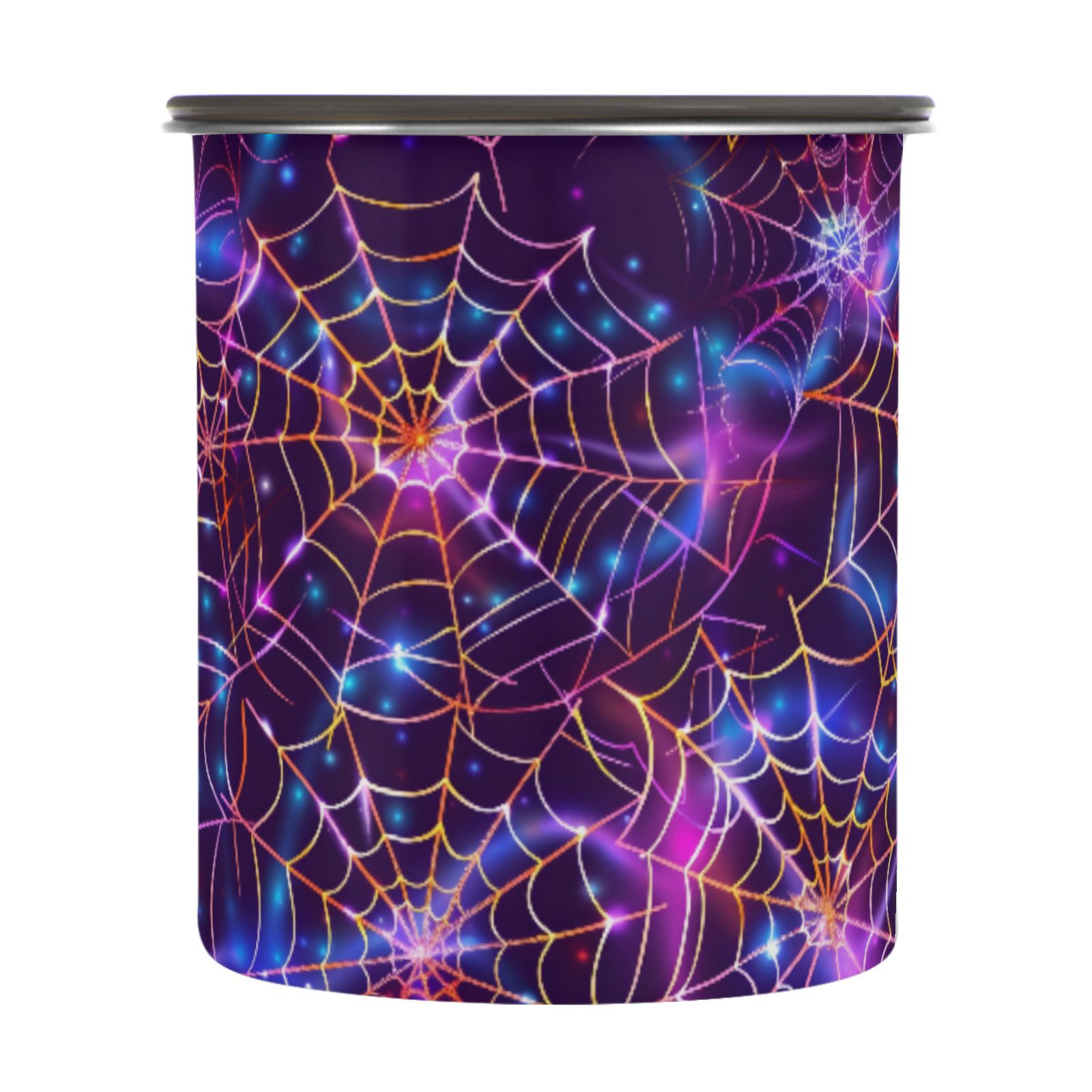 Halloween Purple Spider Airtight Coffee Bean Canister 30oz Food Storage Containers with Lids For Gournd, Tea, Sugar, Flour, Rice, Cereal, Candy Cookie Jar