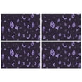 thumbnail image 1 of Halloween Purple Spooky Icons Summer Placemats Table Placemats Set Of 4-Linen Kitchen Washable Placemats Table Mats 11.8"x17.7" Non-Slip Heat Resistant, 1 of 6
