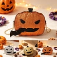 thumbnail image 1 of Halloween Purses Gothic Novelty Shoulder Bag Pumpkin Coffin Skull Bat Crossbody Bag holiday Party Gift Candy Bag, 1 of 5