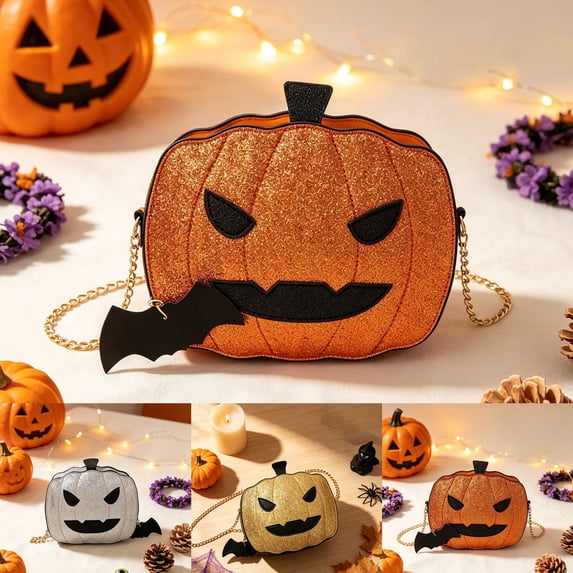 Halloween Purses Gothic Novelty Shoulder Bag Pumpkin Coffin Skull Bat Crossbody Bag holiday Party Gift Candy Bag