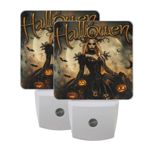 Halloween Queen Of Darkness LED Night Light with Smart Sensor Plug Into Wall Dusk to Dawn 2 packs