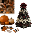 thumbnail image 1 of Halloween Quilted Fabric Tree Kit New 3D Patchwork Kit DIY Christmas Tree Quilt Kit Holiday Patchwork Sewing Craft Kit Desktop Decoration for Holiday(D), 1 of 7