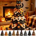 thumbnail image 1 of Halloween Quilted Fabric Tree Kit 3D Patchwork Kit DIY Christmas Tree Quilt Kit Holiday Patchwork Sewing Craft Kit, Black Cat B, 1 of 6