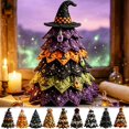 thumbnail image 1 of Halloween Quilted Fabric Tree Kit 3D Patchwork Kit DIY Christmas Tree Quilt Kit Holiday Patchwork Sewing Craft Kit, Witch Hat, 1 of 6